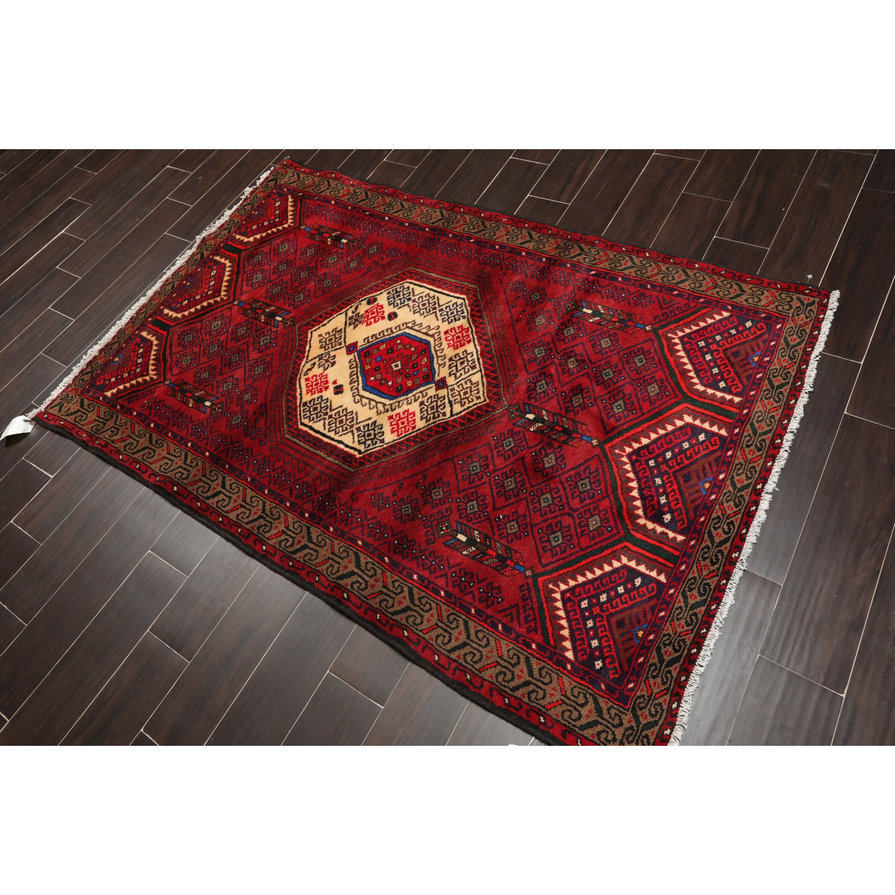 Tribal Hand Knotted Rusty Red Ivory Wool Oriental Area Rug 4 2 X6 3 4 1 X 6 2 Overstock 31149314