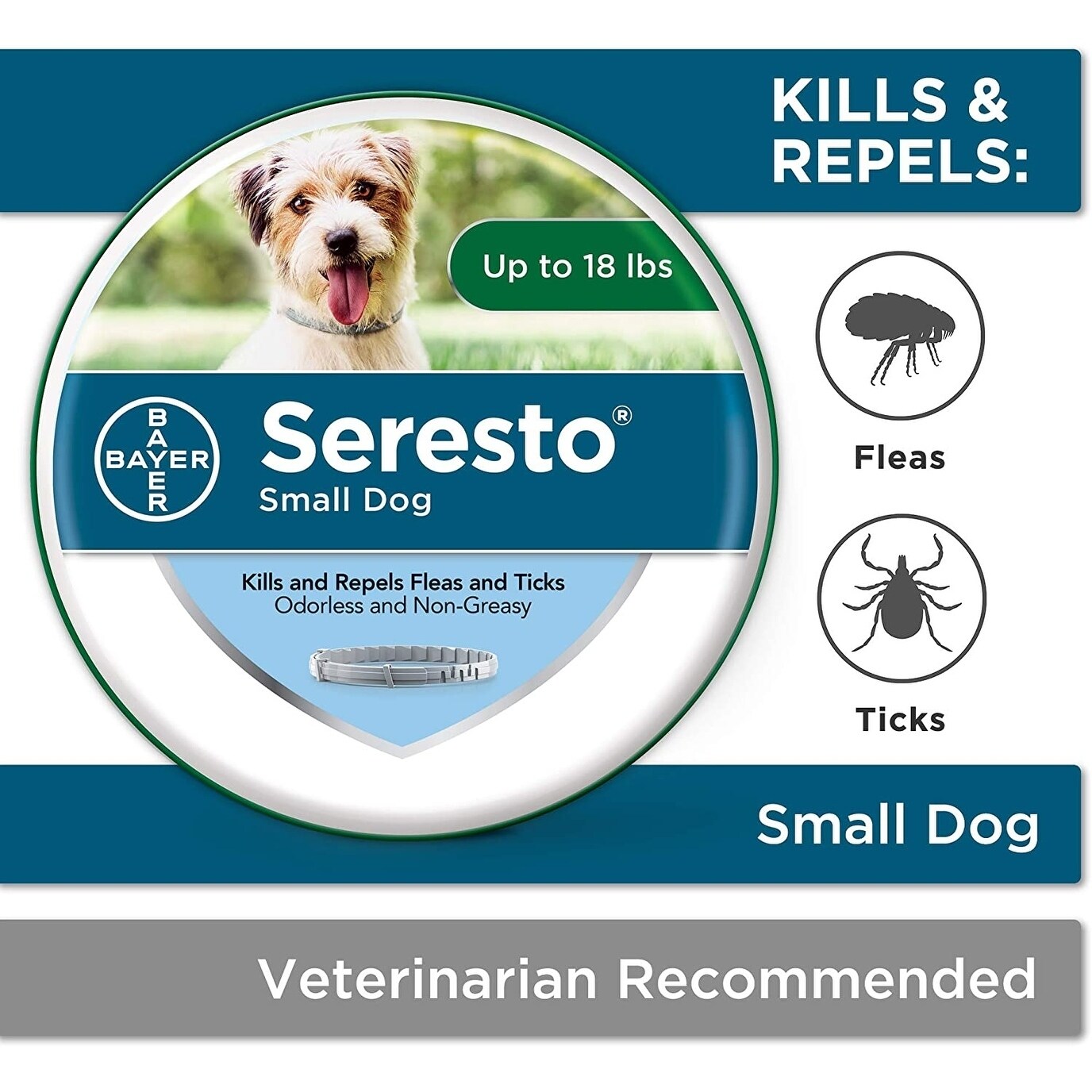 bayer seresto flea and tick collar for small dogs