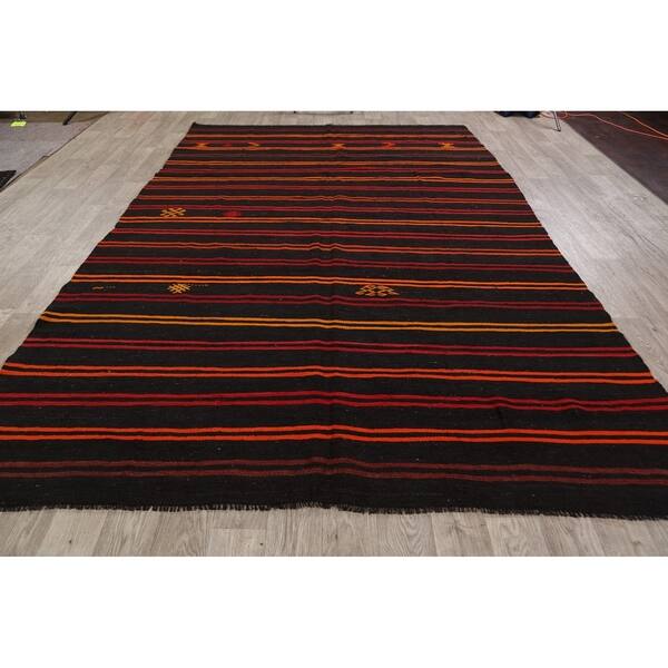 Vintage Contemporary Tribal Stripe Kilim Turkish Area Rug Flat Woven 7 5 X 11 0 On Sale Overstock 31168515