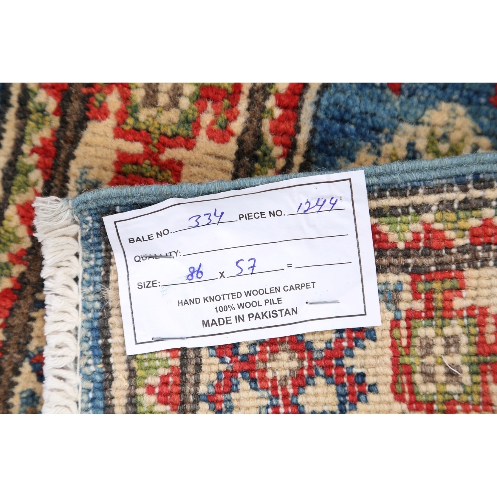 Geometric Super Kazak Oriental Area Rug Handmade Blue Foyer Carpet