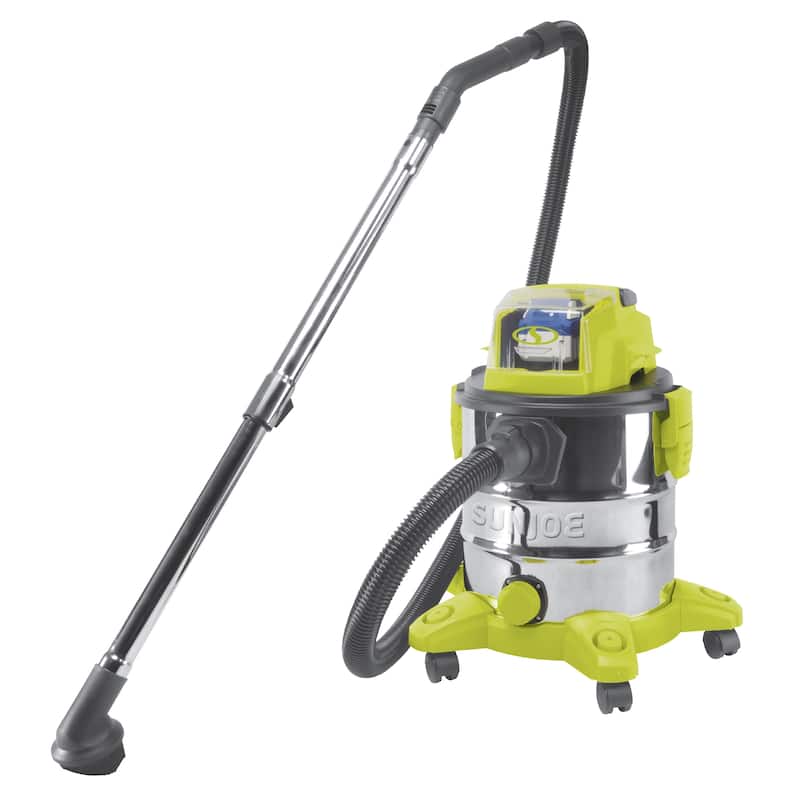 Sun Joe 24-Volt iON Cordless Portable Stainless Steel Wet/Dry Vacuum - 9' x 12'