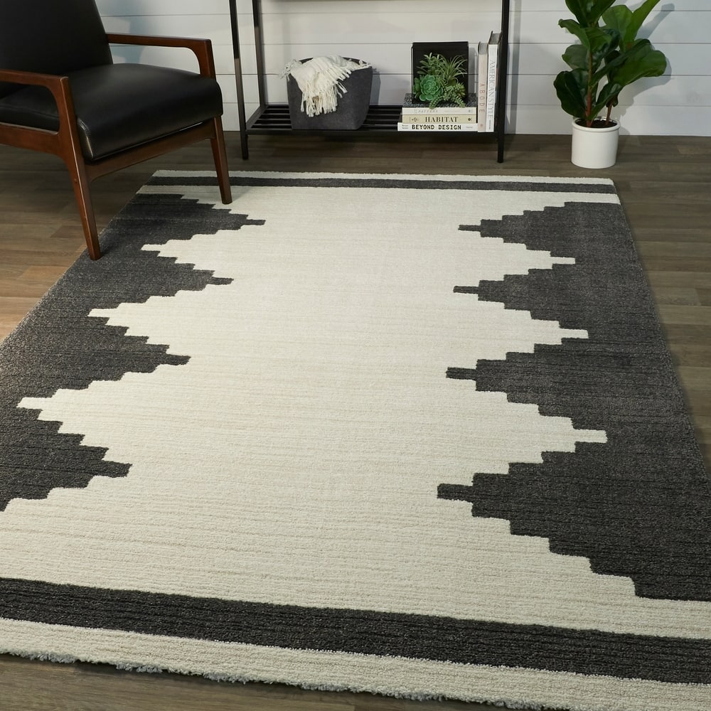 Brynja Scandinavian Border Area Rug