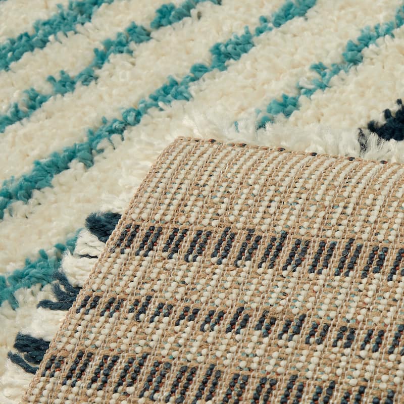 Jayden Stripe Shag Area Rug