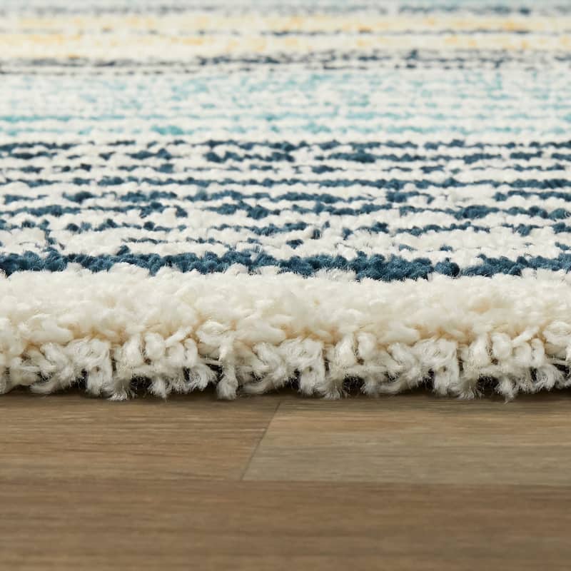 Jayden Stripe Shag Area Rug