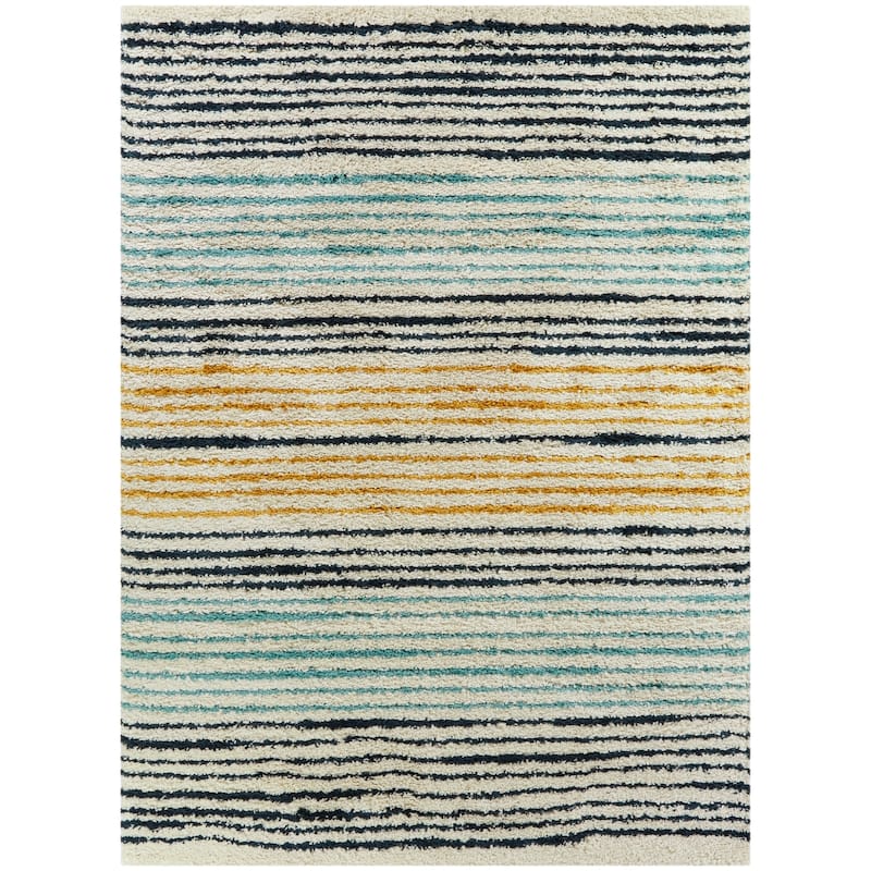 Jayden Stripe Shag Area Rug