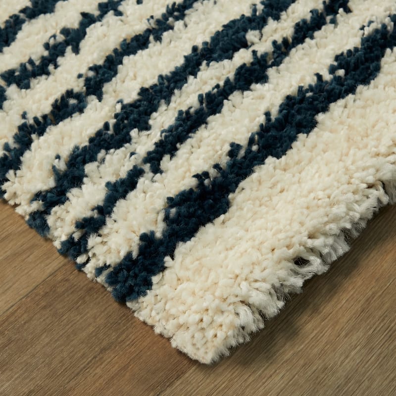 Jayden Stripe Shag Area Rug