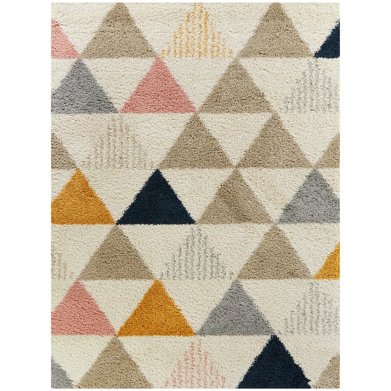 Parler Modern Berber Shag Geometric Area Rug