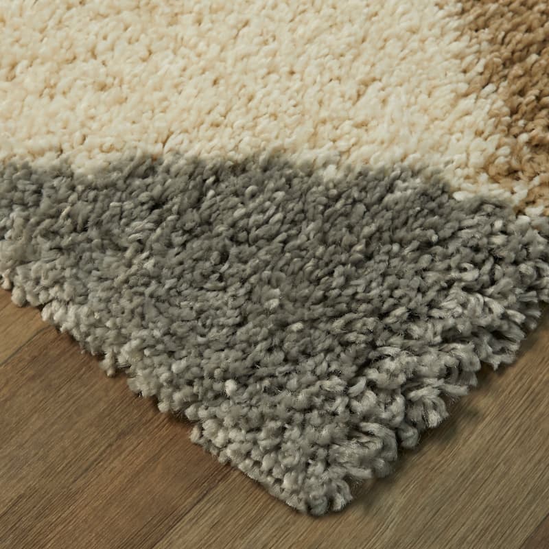Parler Modern Berber Shag Geometric Area Rug