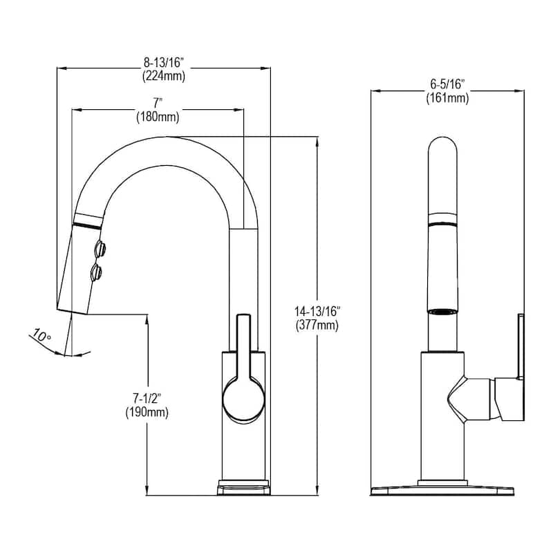 Elkay Avado Single Hole Bar Faucet with Pull-down Spray and Lever Handle