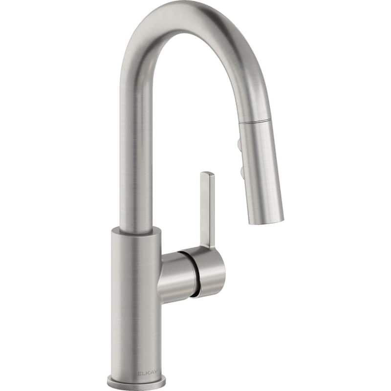 Elkay Avado Single Hole Bar Faucet with Pull-down Spray and Lever Handle - Lustrous Steel