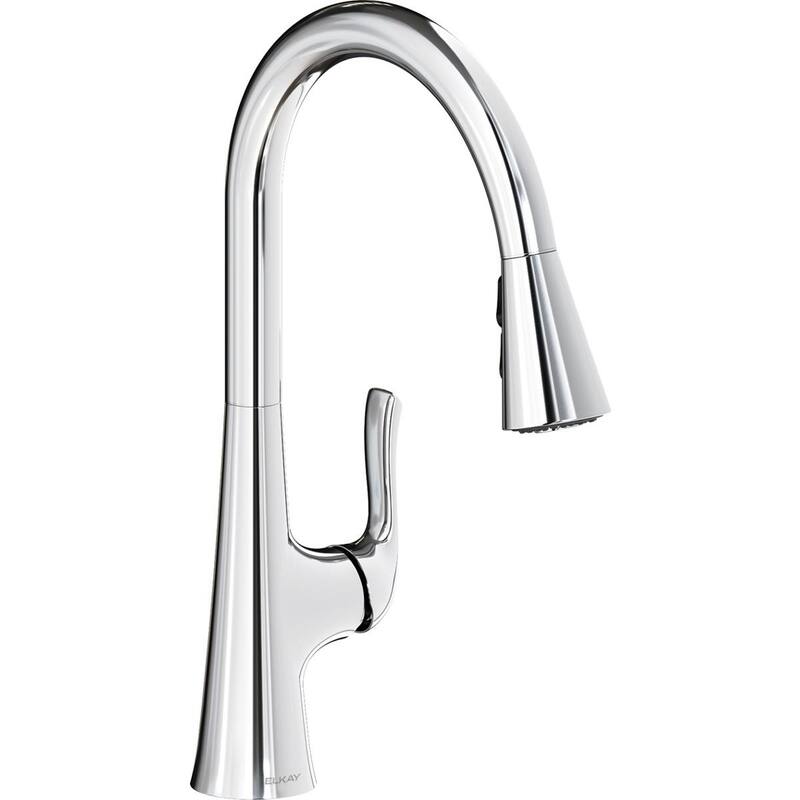 Elkay Harmony Single Hole Kitchen Faucet with Pull-down Spray and Forward Only Lever Handle - Chrome