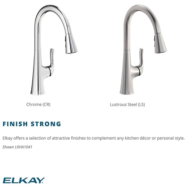 Elkay Harmony Single Hole Kitchen Faucet with Pull-down Spray and Forward Only Lever Handle