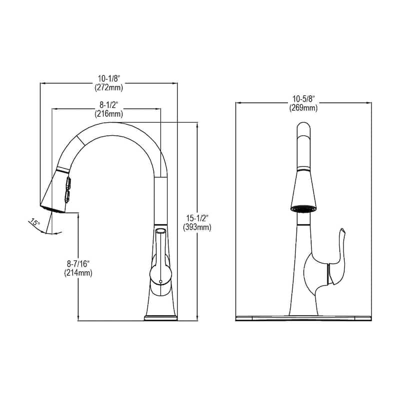 Elkay Harmony Single Hole Kitchen Faucet with Pull-down Spray and Forward Only Lever Handle