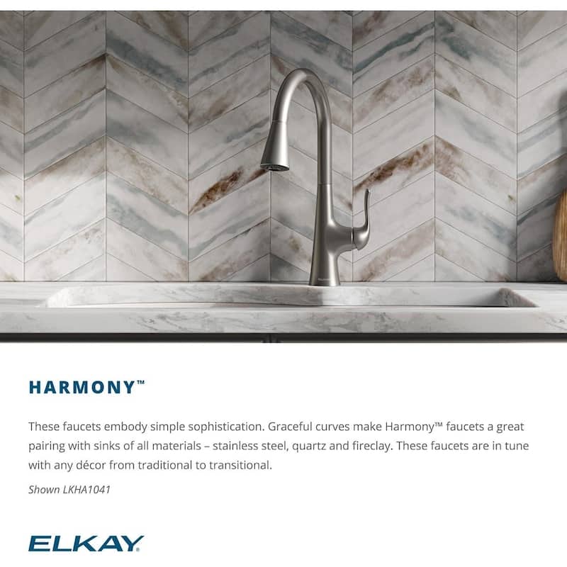 Elkay Harmony Single Hole Kitchen Faucet with Pull-down Spray and Forward Only Lever Handle
