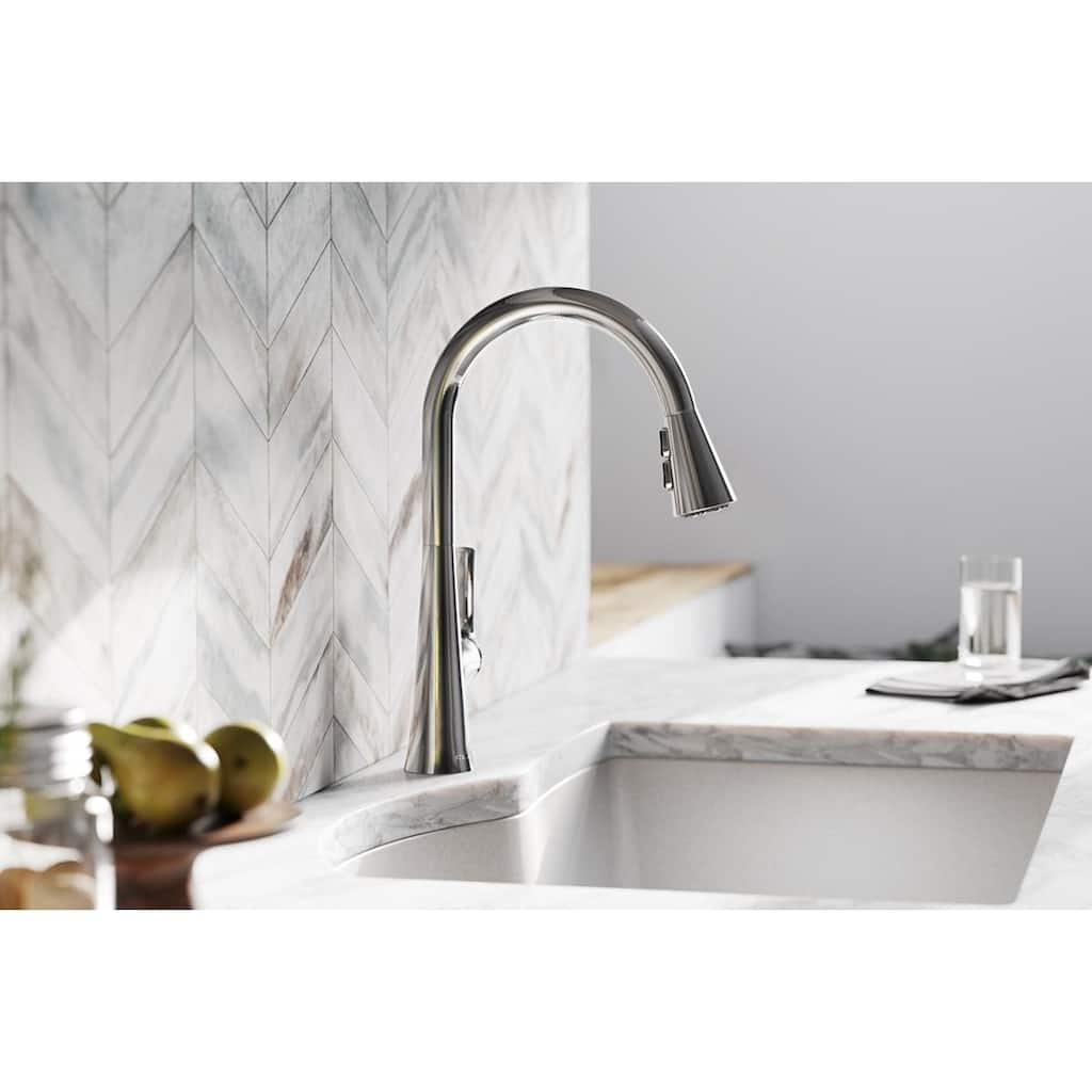 Elkay Harmony Single Hole Kitchen Faucet with Pull-down Spray and Forward Only Lever Handle