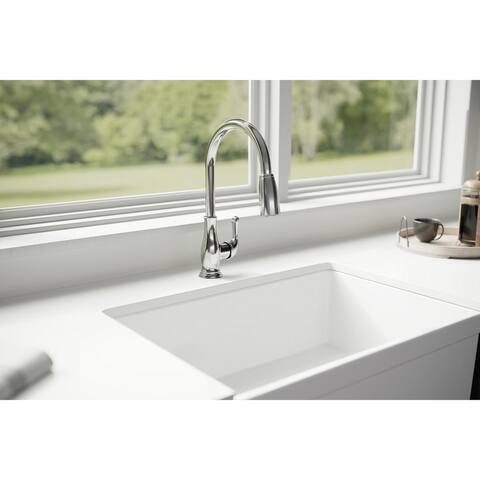 Elkay Explore Single Hole Kitchen Faucet with Pull-down Spray and Forward Only Lever Handle