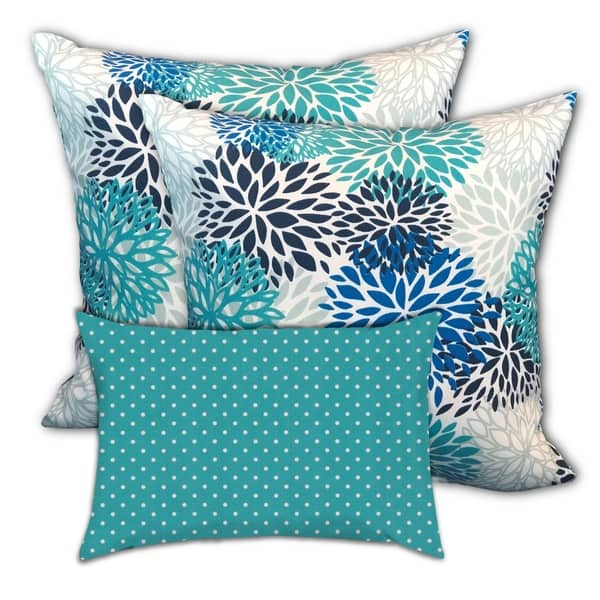 at Home Aqua Oasis Woven Throw Pillow, 18