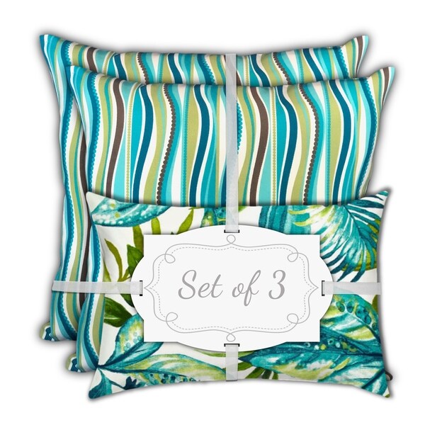 ocean teal texture outdoor lumbar throw pillow