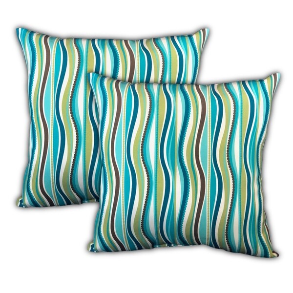 ocean teal texture outdoor lumbar throw pillow