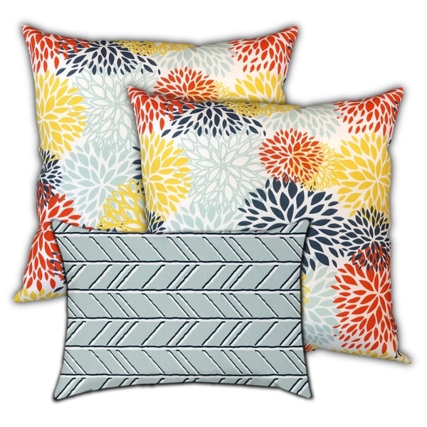 Orange and clearance blue outdoor pillows