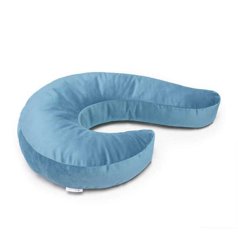 Avana Uno Micro-velvet Memory Foam Side-sleeper Snuggle Pillow - Cyan