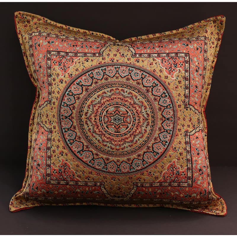 Mimosa Chenille Decorative Turkish Pillow - Rust