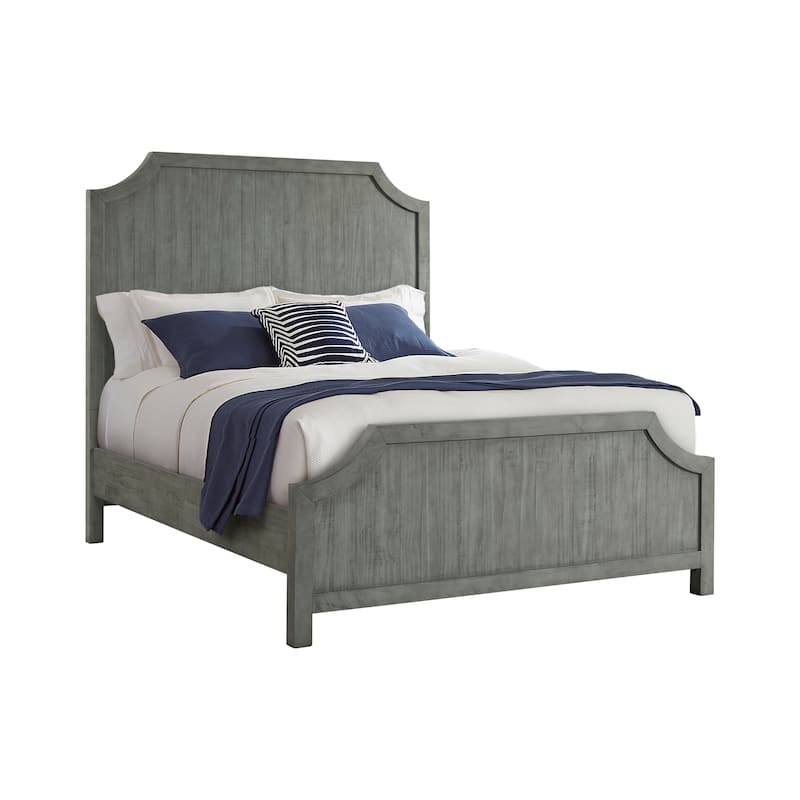 Martin Svensson Home Beach House Solid Wood Panel Bed, Dove Grey