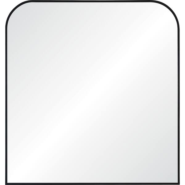 slide 1 of 5, Renwil Luka Framed Matte Black Mirror - Clear - Large
