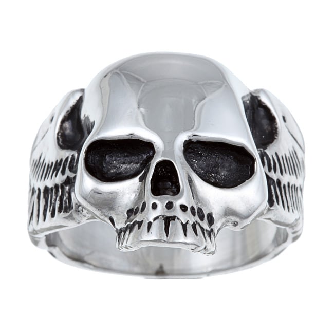 Shop Stainless Steel Polished Skull Ring - Free Shipping On Orders Over ...