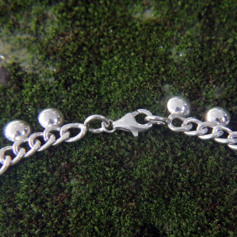 NOVICA Handmade Dangling Ball Charms Ankelet (Indonesia) - Silver