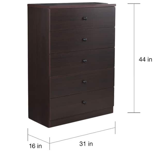 Shop Furniture Of America Modern 5 Drawer Wood Chest Overstock