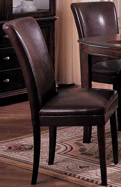 Chocolate Bicast Leather Parson Chairs Set Of 2