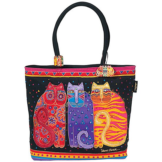 Laurel Burch Feline Friends Shoulder Tote - 11255362 - Overstock.com ...