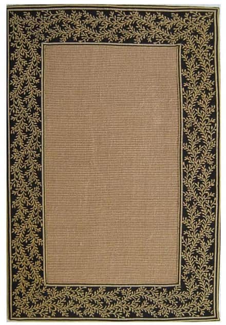 Hand-woven Black Sisal Tapestry Rug (8' x 10') - 8' x 10'