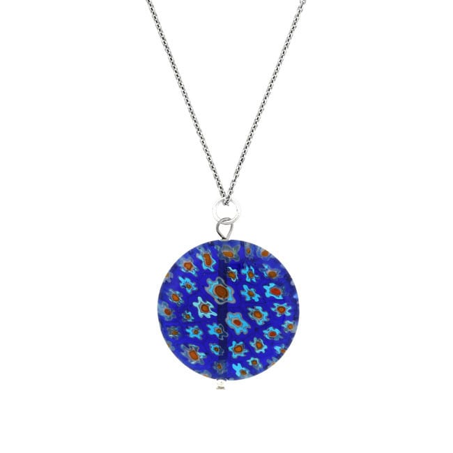 Glitzy Rocks Sterling Silver Blue Venetian Glass Necklace - Free ...