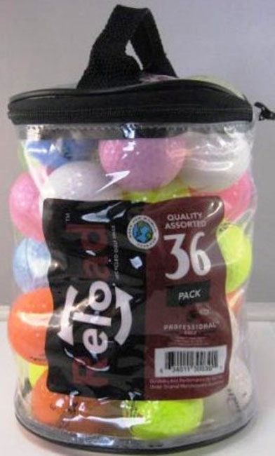 Pack of 72 Assorted Color Golf Balls (Recycled)
