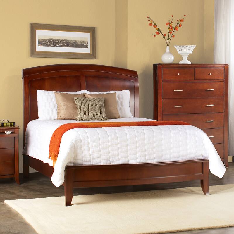 Split Panel Full-size Wooden Sleigh Bed