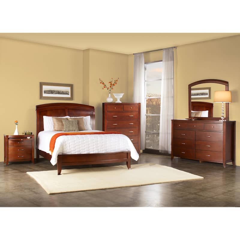 Split Panel Full-size Wooden Sleigh Bed
