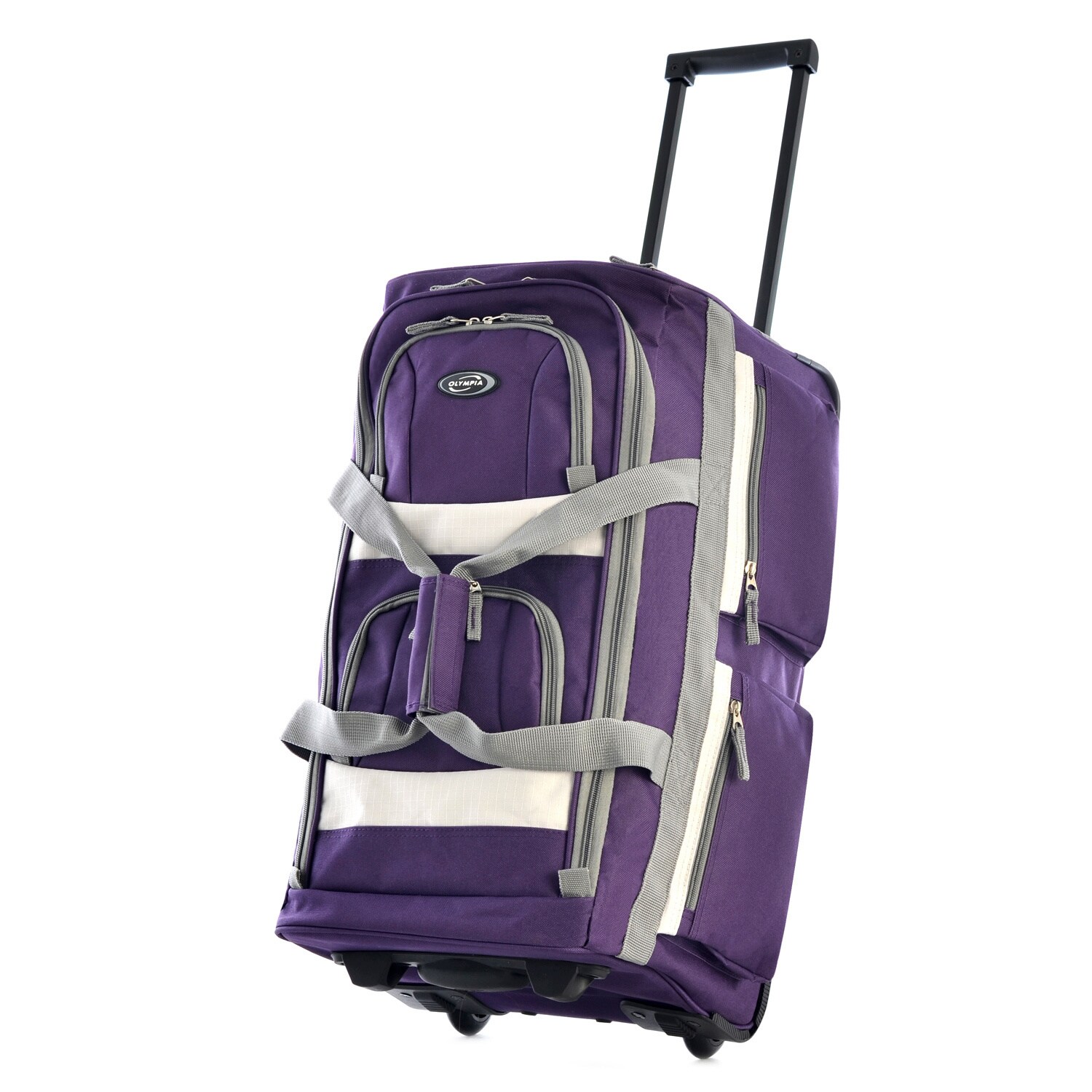 purple rolling duffle bag