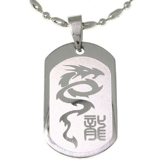 Shop Stainless Steel Engraved Dragon Necklace Free Shipping On Orders