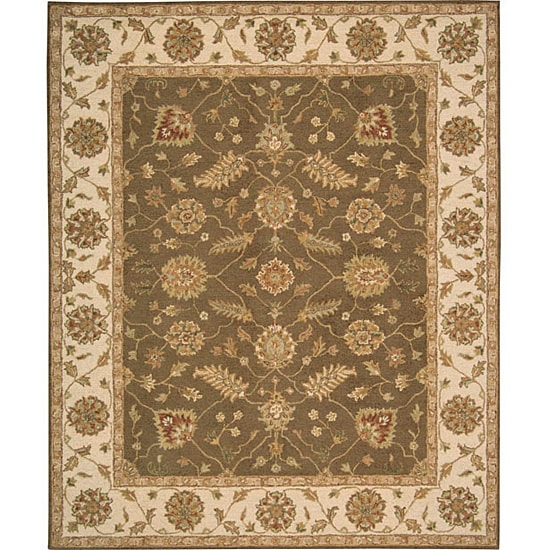Nourison Hand-hooked Summit Point Brown Wool Runner Rug - 2'3" x 7'6" Runner