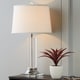 Silver Orchid Crystal Column Chrome Finish Table Lamp - Thumbnail 1