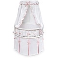 White Elegance Round Bassinet with Waffle Bedding