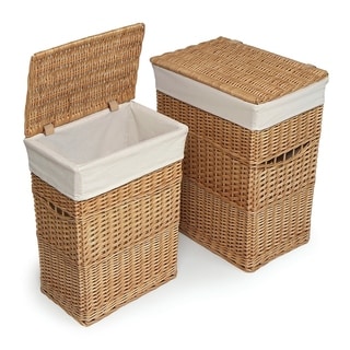 Natural Hamper with Liners (Set of 2)