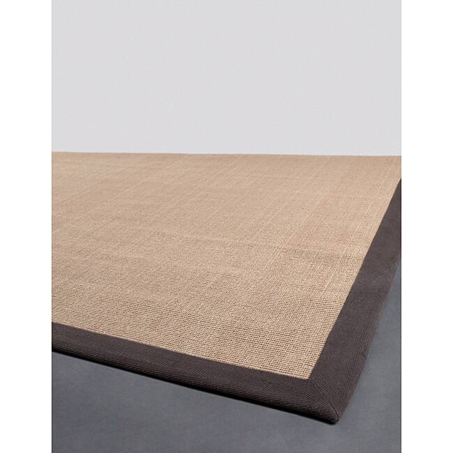 Artist's Loom Hand-woven Contemporary Border Natural Eco-friendly Sisal Rug - 5' x 8'
