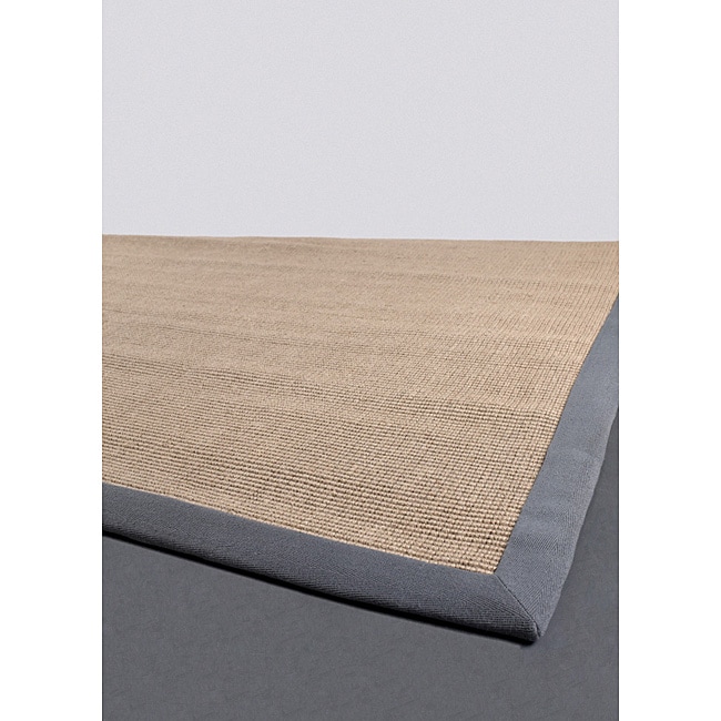 Artist's Loom Hand-woven Contemporary Border Natural Eco-friendly Sisal Rug - 5' x 8'