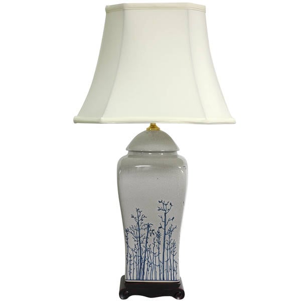 Handmade 26-inch Foliage Vase Lamp (China)