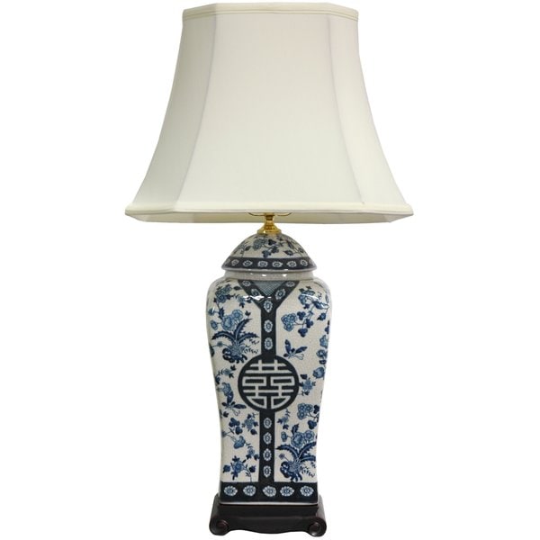 Lamp Vase 26-inch Blue and White Vase Lamp (China)