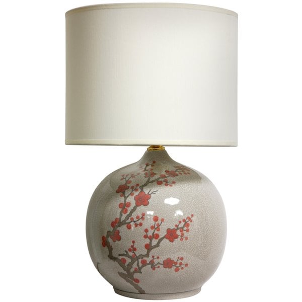 Handmade 20-inch Cherry Blossom Vase Lamp (China)