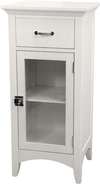 Classique White Single Door/ Single Drawer Floor Cabinet by Elegant Home Fashions